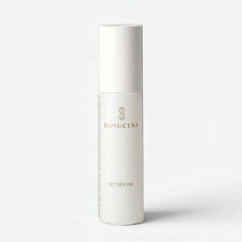 Shop Rescue Spa D7 Serum in a sleek white pump bottle with minimalist gold branding for radiant skin hydration.
