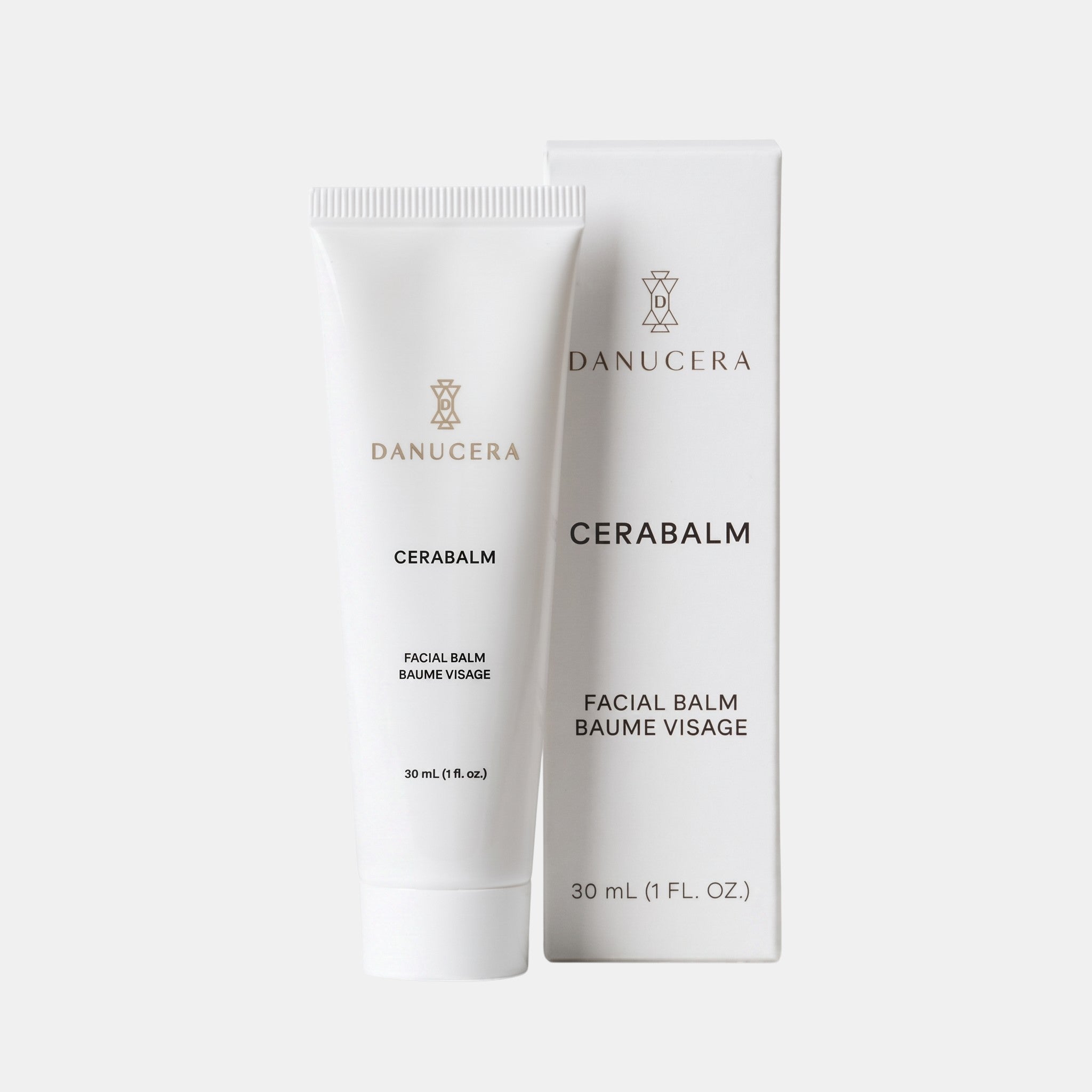 Shop Rescue Spa Danucera Cerabalm facial balm in a white 30ml tube and matching box packaging.