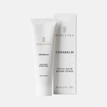 Shop Rescue Spa Danucera Cerabalm facial balm in a white 30ml tube and matching box packaging.