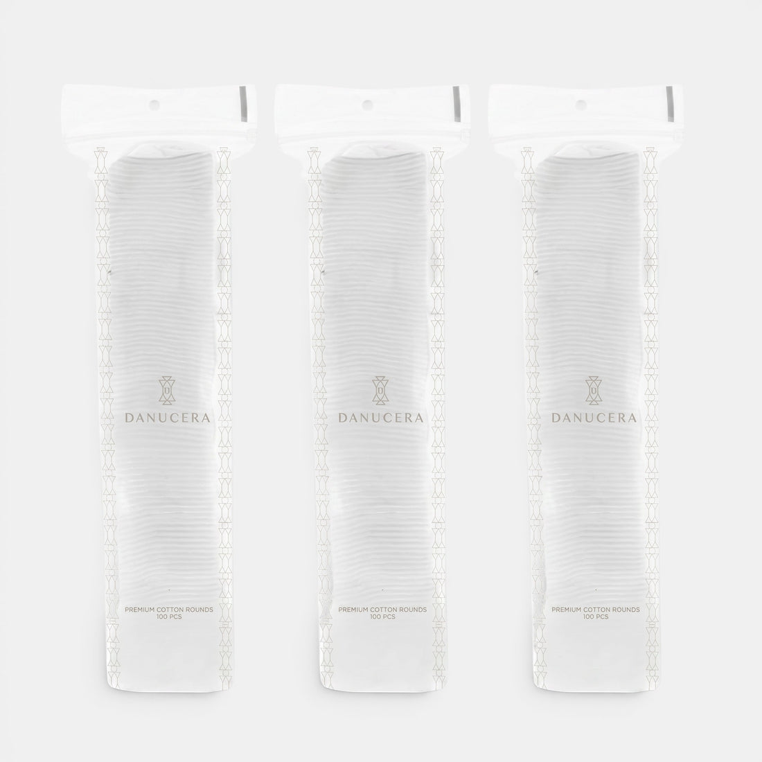Shop Rescue Spa Danucera premium 100% cotton rounds in a three-pack bundle for makeup removal and skincare.