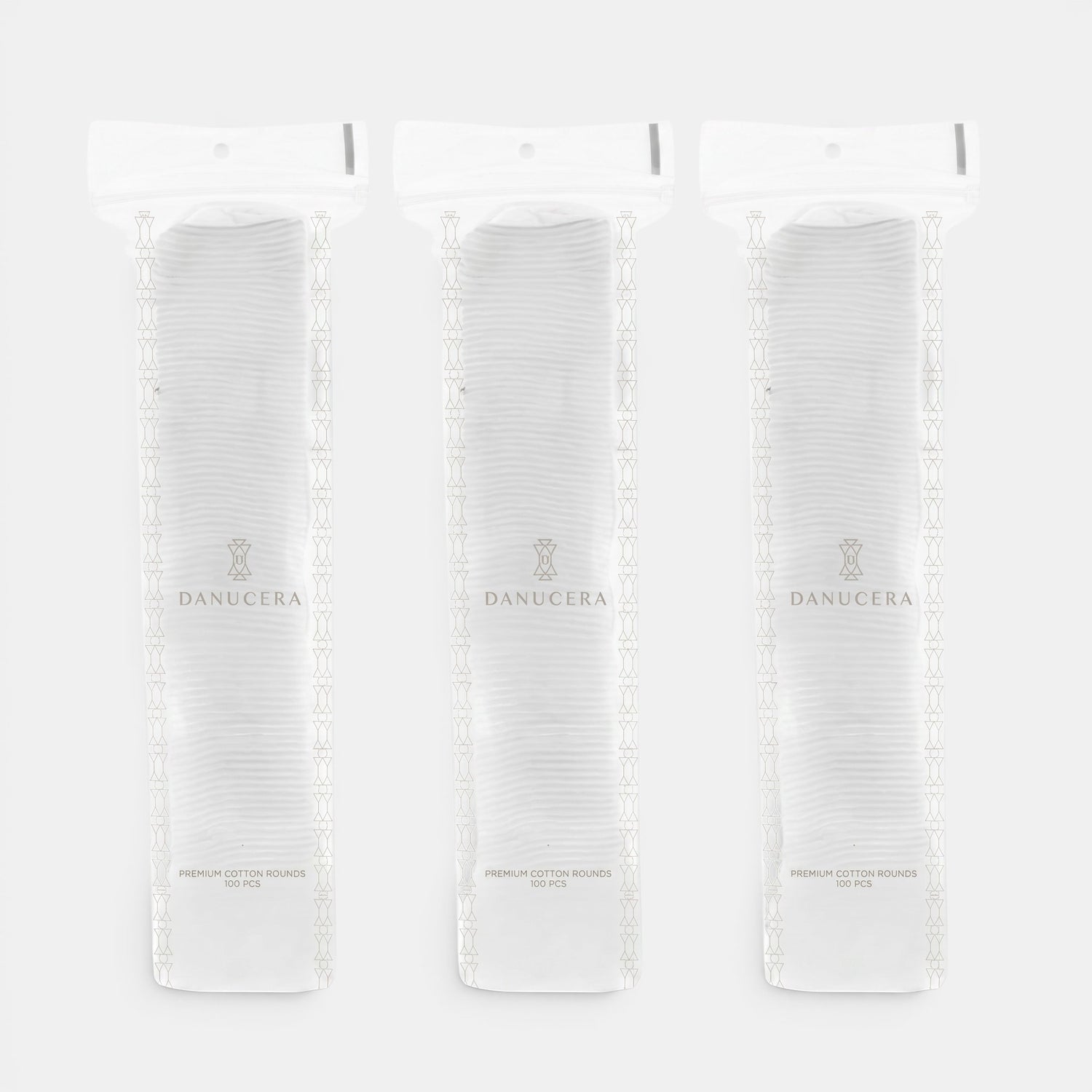 Shop Rescue Spa Danucera premium 100% cotton rounds in a three-pack bundle for makeup removal and skincare.