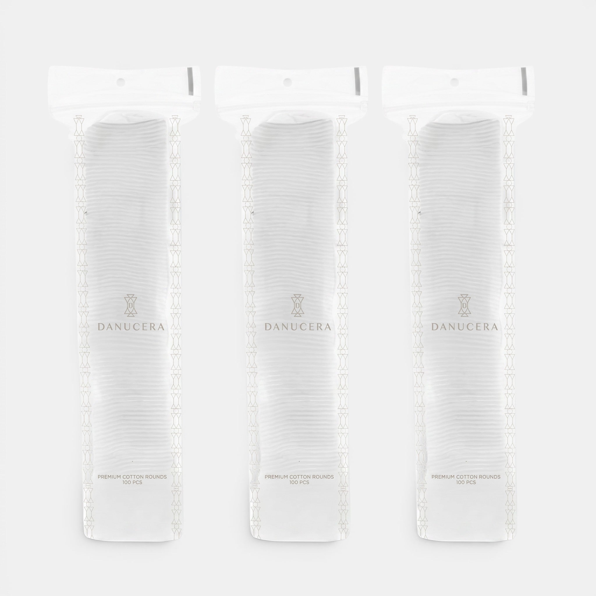 Shop Rescue Spa Danucera premium 100% cotton rounds in a three-pack bundle for makeup removal and skincare.