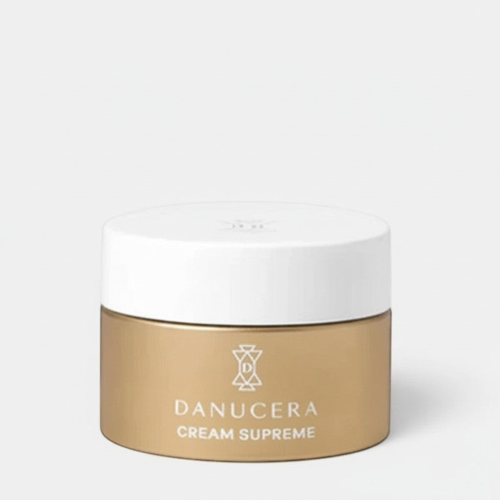 Shop Rescue Spa Danucera Cream Supreme moisturizer in a gold jar with a white lid for firming and hydration.