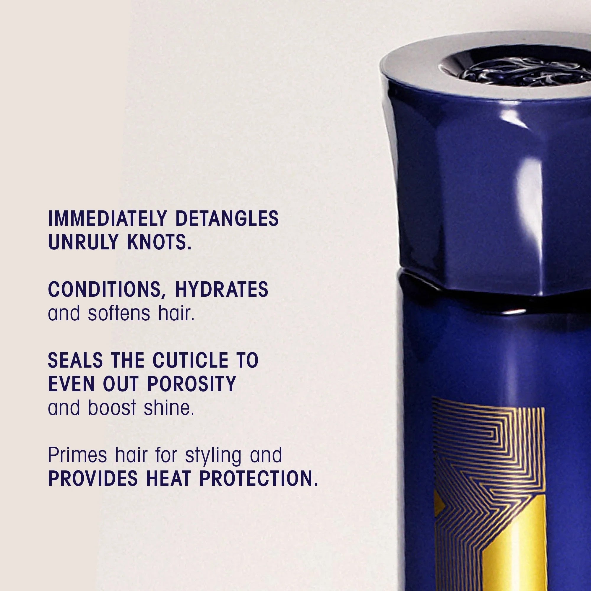 Shop Rescue Spa Run-Through Detangling Primer bottle with blue packaging and gold geometric detail