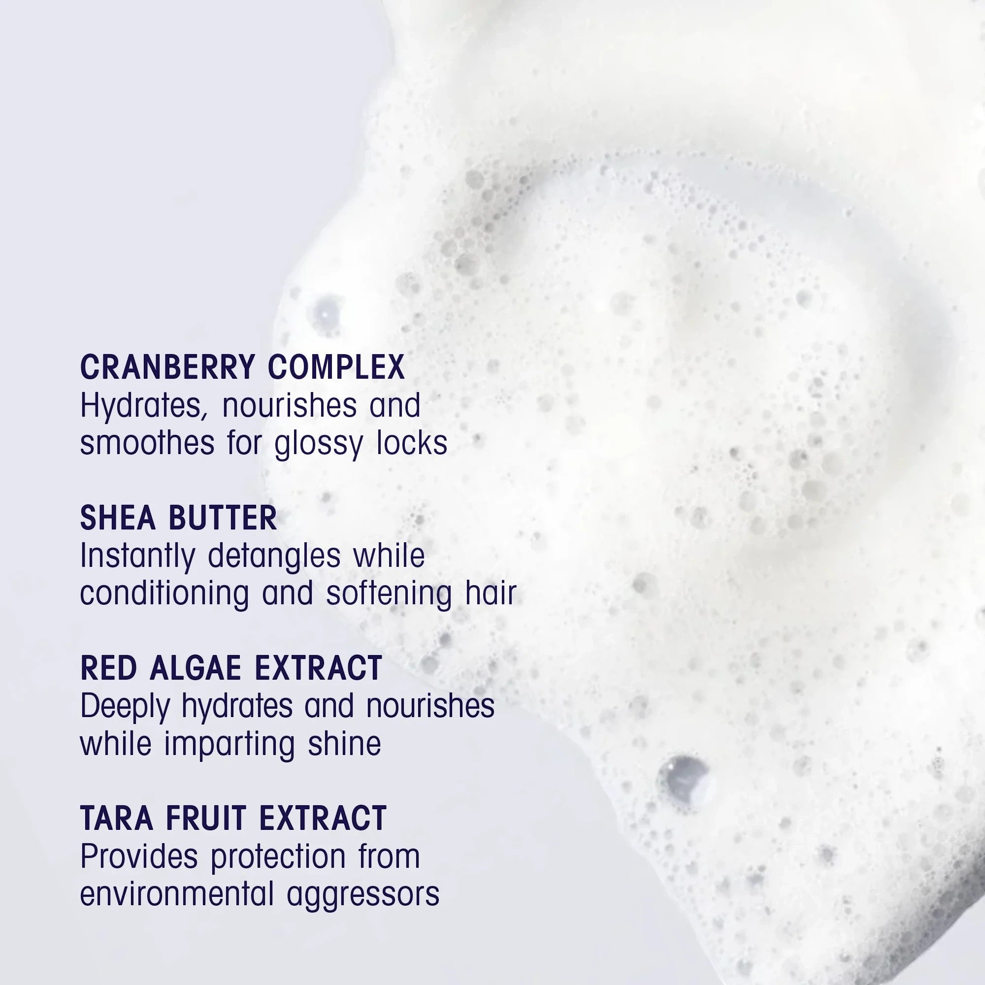 Shop Rescue Spa Run-Through Detangling Shampoo with cranberry complex, shea butter, red algae extract, and tara fruit extract.