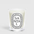 Shop Rescue Spa Diptyque Santal scented candle in a clear glass vessel with a signature oval label.