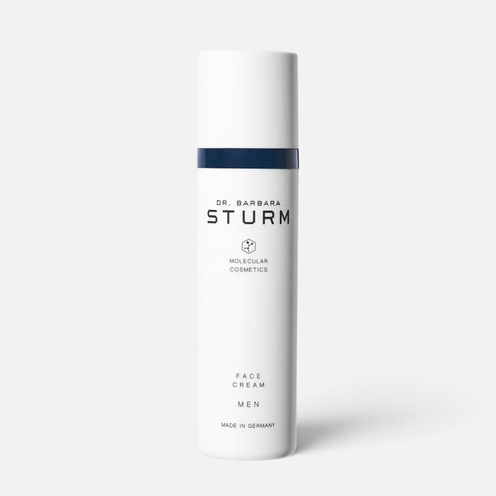 Shop Rescue Spa Dr. Barbara Sturm Face Cream Men in a white 50ml pump bottle for soothing anti-aging skincare