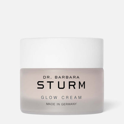 Shop Rescue Spa Dr. Barbara Sturm Glow Cream in a frosted glass jar with a white lid for radiant, hydrated skin.