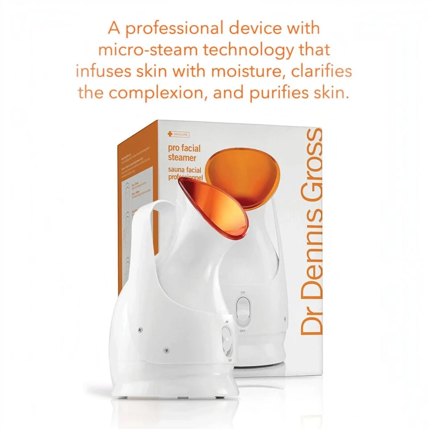 Shop Rescue Spa Dr. Dennis Gross Pro Facial Steamer with white body and orange nozzle for at-home spa hydration