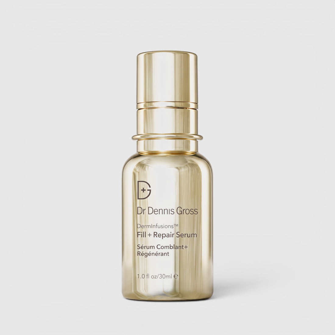 Shop Rescue Spa Dr Dennis Gross DermInfusions Fill + Repair Serum in a metallic gold bottle for anti-aging skincare.