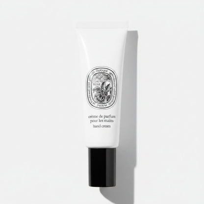 Shop Rescue Spa Eau Rose hand cream in a white 45ml tube with a black cap, featuring a floral rose label design.