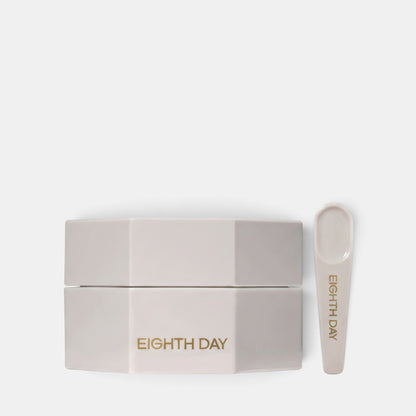 Shop Rescue Spa Eighth Day Ultra-Rich Intensive Moisturizer in a white hexagonal jar with a matching applicator spoon