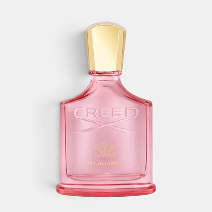 Shop Rescue Spa Eladaria 75ml floral rose perfume in a pink glass bottle with a gold cap