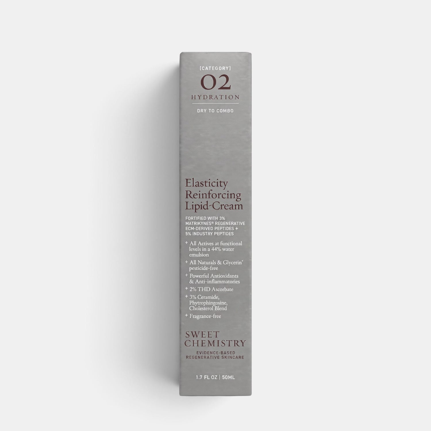 Shop Rescue Spa Elasticity Reinforcing Lipid-Cream box packaging with active ingredient details on grey background
