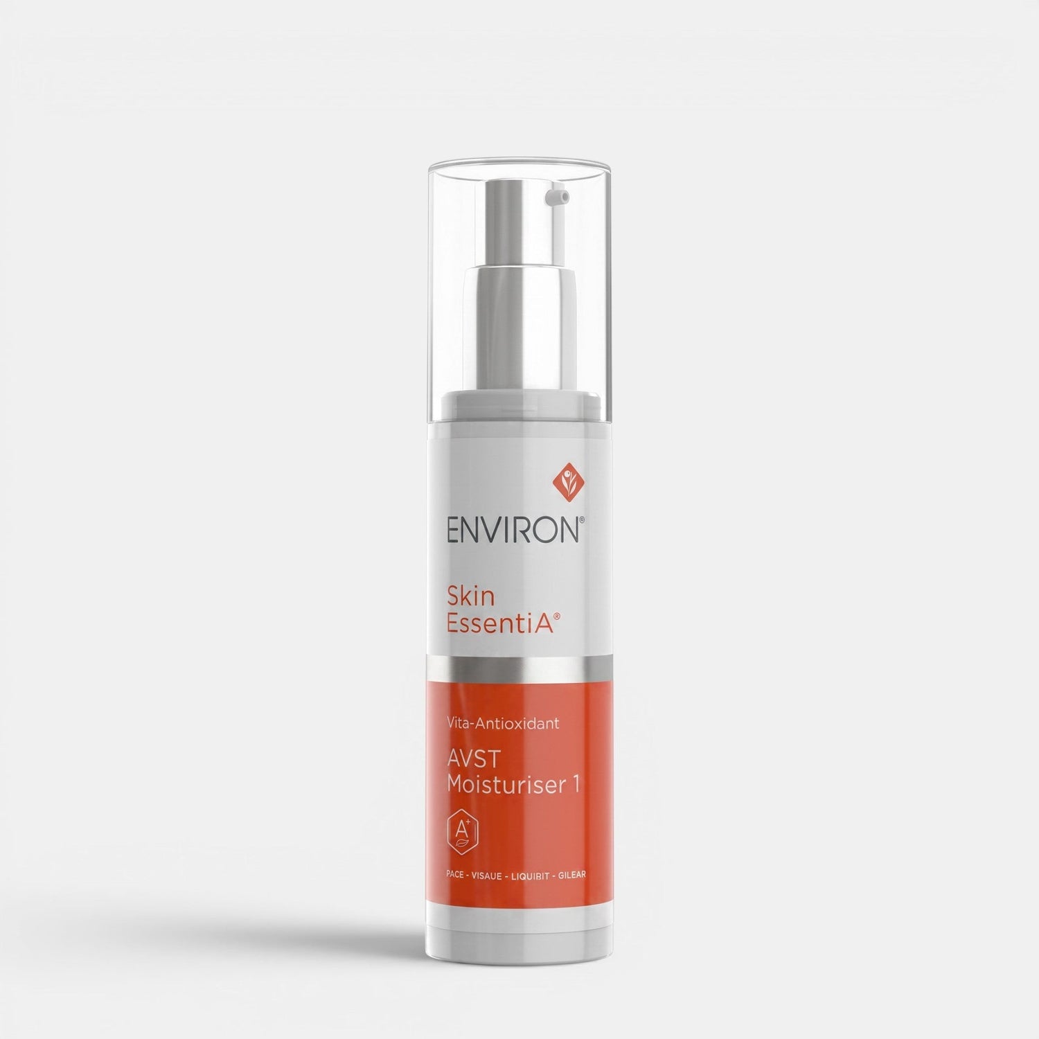 Shop Rescue Spa Environ Vita-Antioxidant AVST 1 moisturizer in a white and orange pump bottle for sensitive skin.