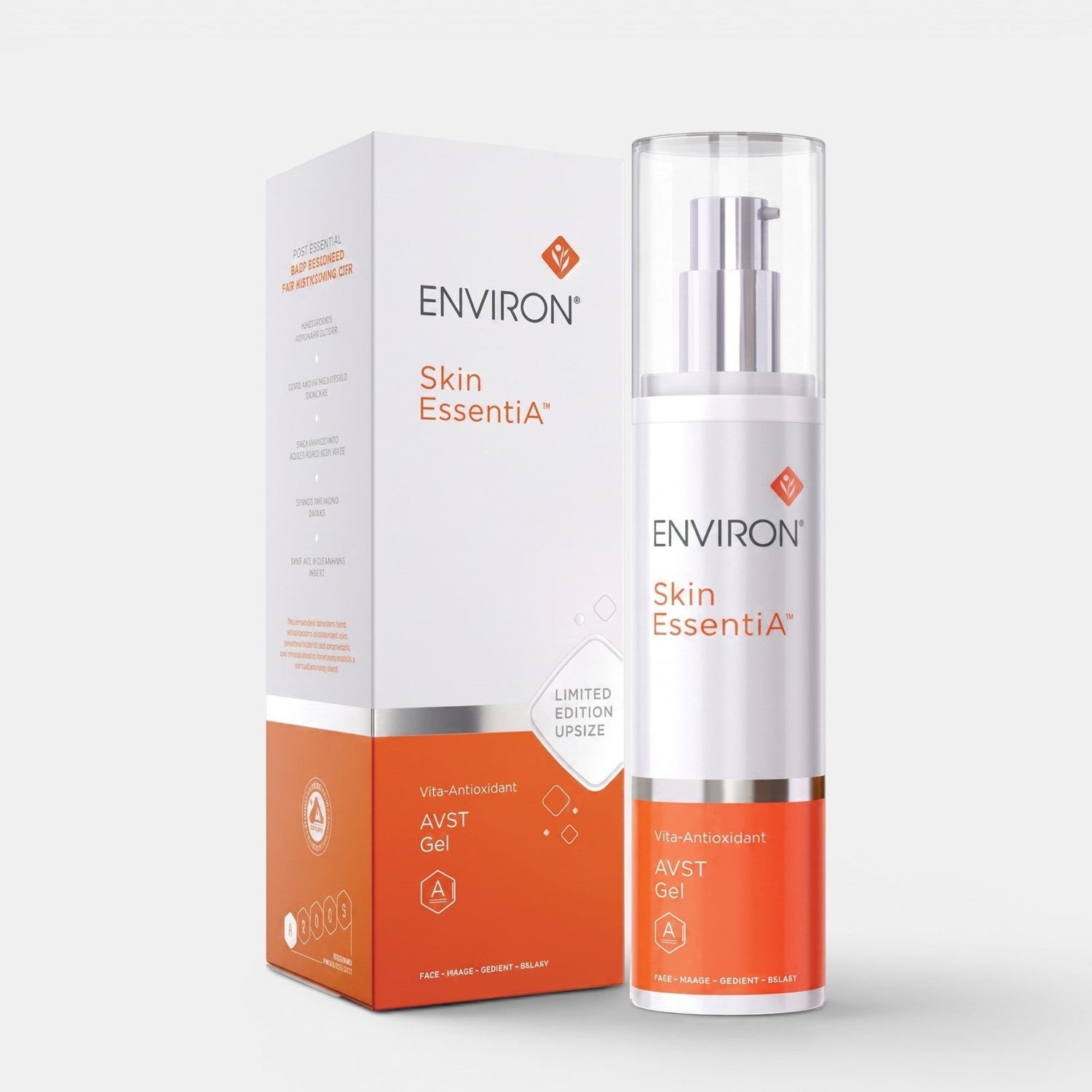 Shop Rescue Spa Environ AVST Gel 100ml upsize moisturizer bottle and box with orange and white branding