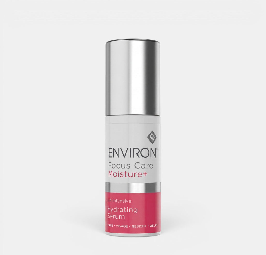 Shop Rescue Spa Environ HA Intensive Hydrating Serum in a 30ml white and pink pump bottle for deep skin hydration.