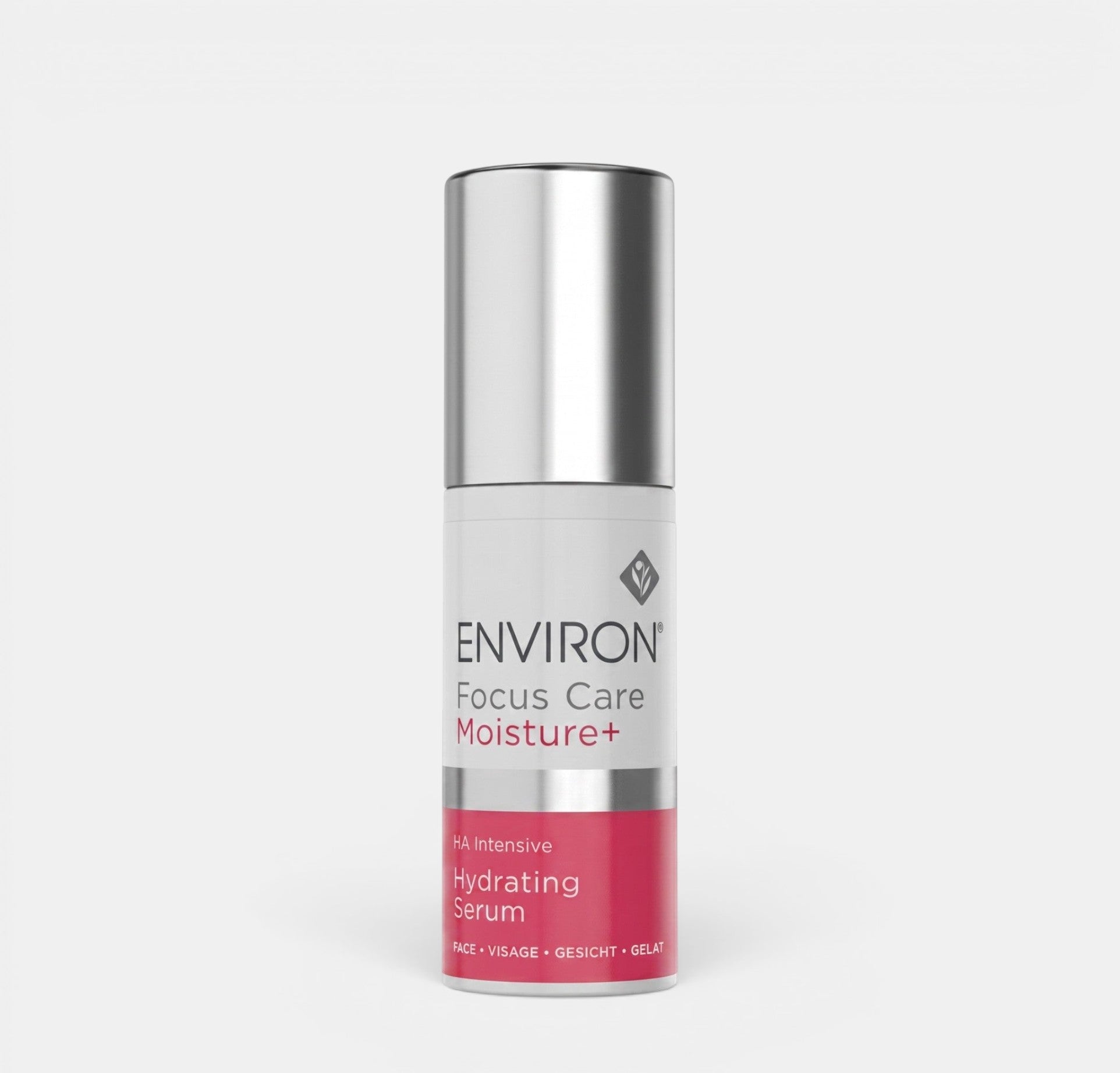 Shop Rescue Spa Environ HA Intensive Hydrating Serum in a 30ml white and pink pump bottle for deep skin hydration.