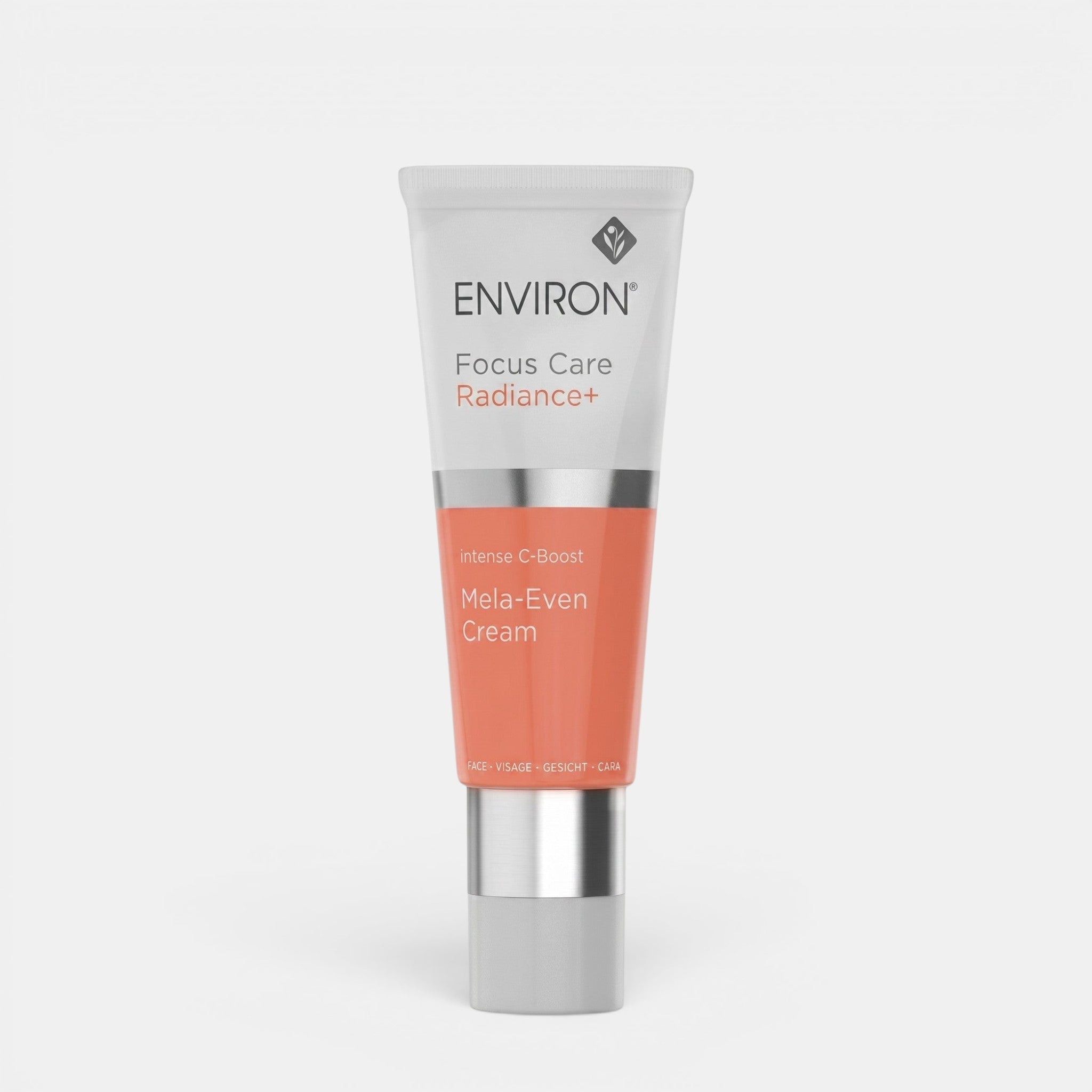 Shop Rescue Spa Environ Focus Care Radiance+ Intense C Boost Mela-Even Cream in a 25ml tube for uneven skin tone.