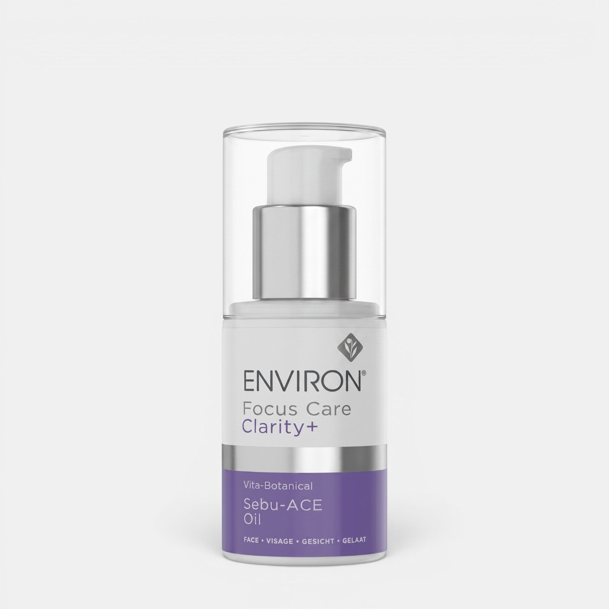 Shop Rescue Spa Environ Vita-Botanical Sebu-ACE Oil in a white pump bottle with purple label for blemish control