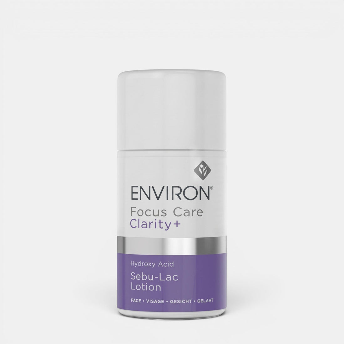 Shop Rescue Spa Environ Sebu-Lac Lotion for breakout-prone skin in a white and purple 60ml pump bottle.