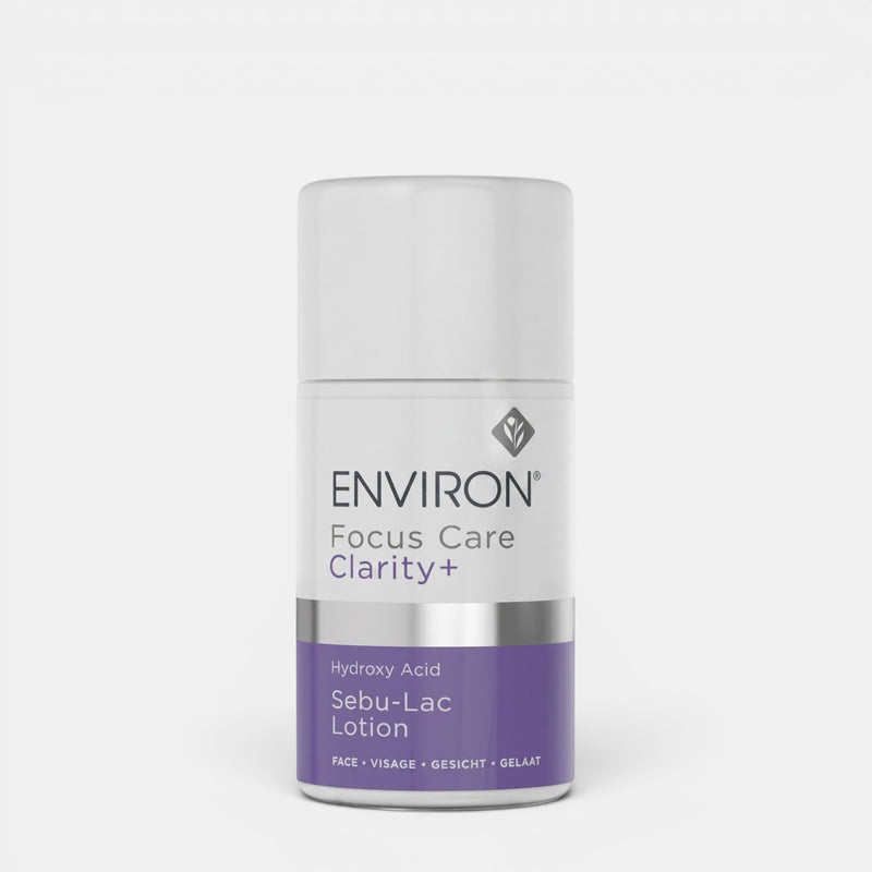 Shop Rescue Spa Environ Sebu-Lac Lotion for breakout-prone skin in a white and purple 60ml pump bottle.