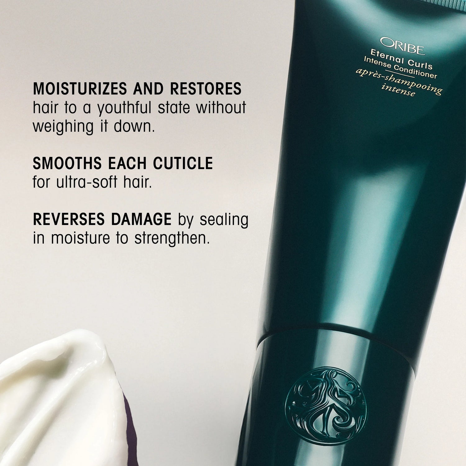 Shop Rescue Spa Oribe Eternal Curls Intense Conditioner tube with white conditioner swirl. For curly, coily, thick hair.