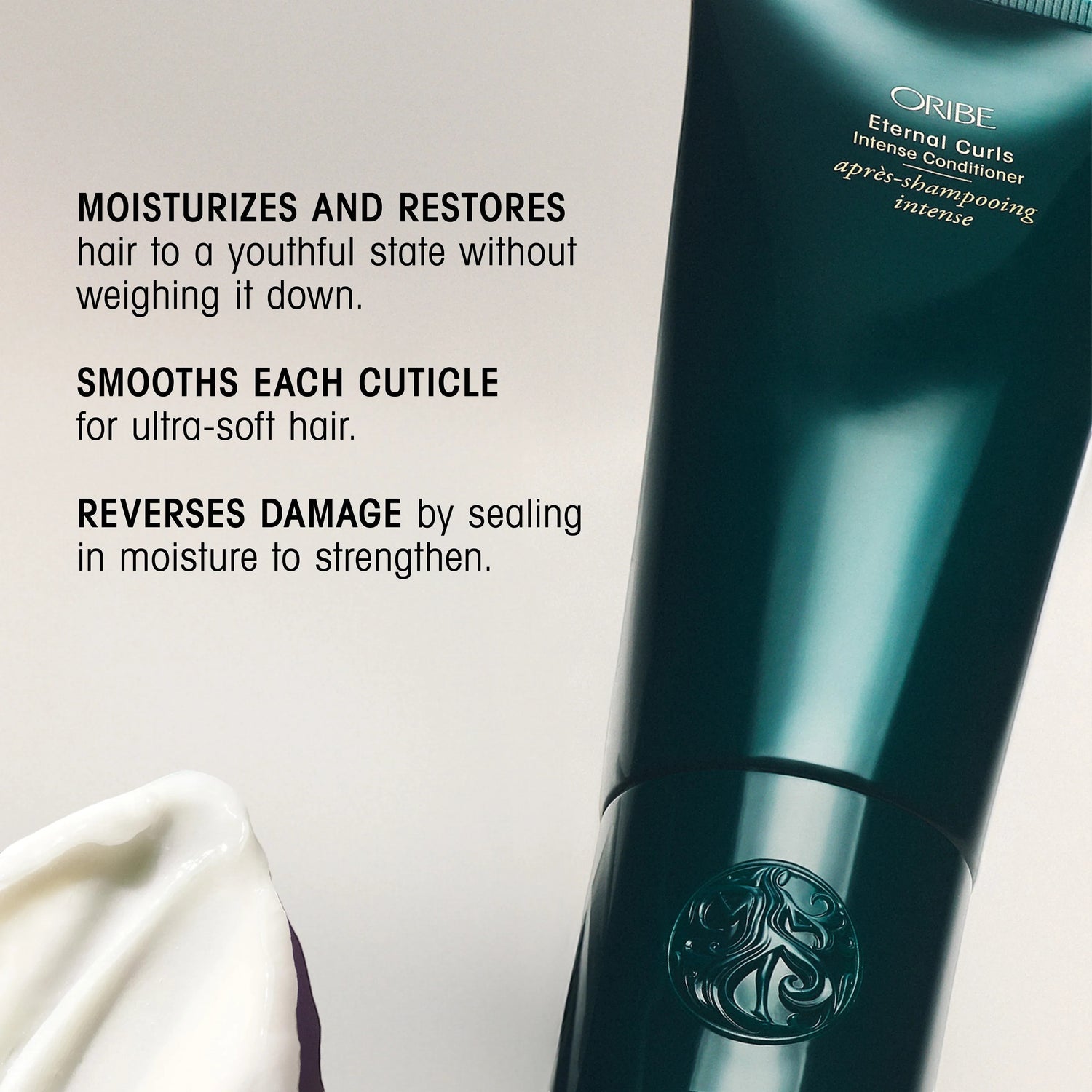 Shop Rescue Spa Oribe Eternal Curls Intense Conditioner tube with white conditioner swirl. For curly, coily, thick hair.