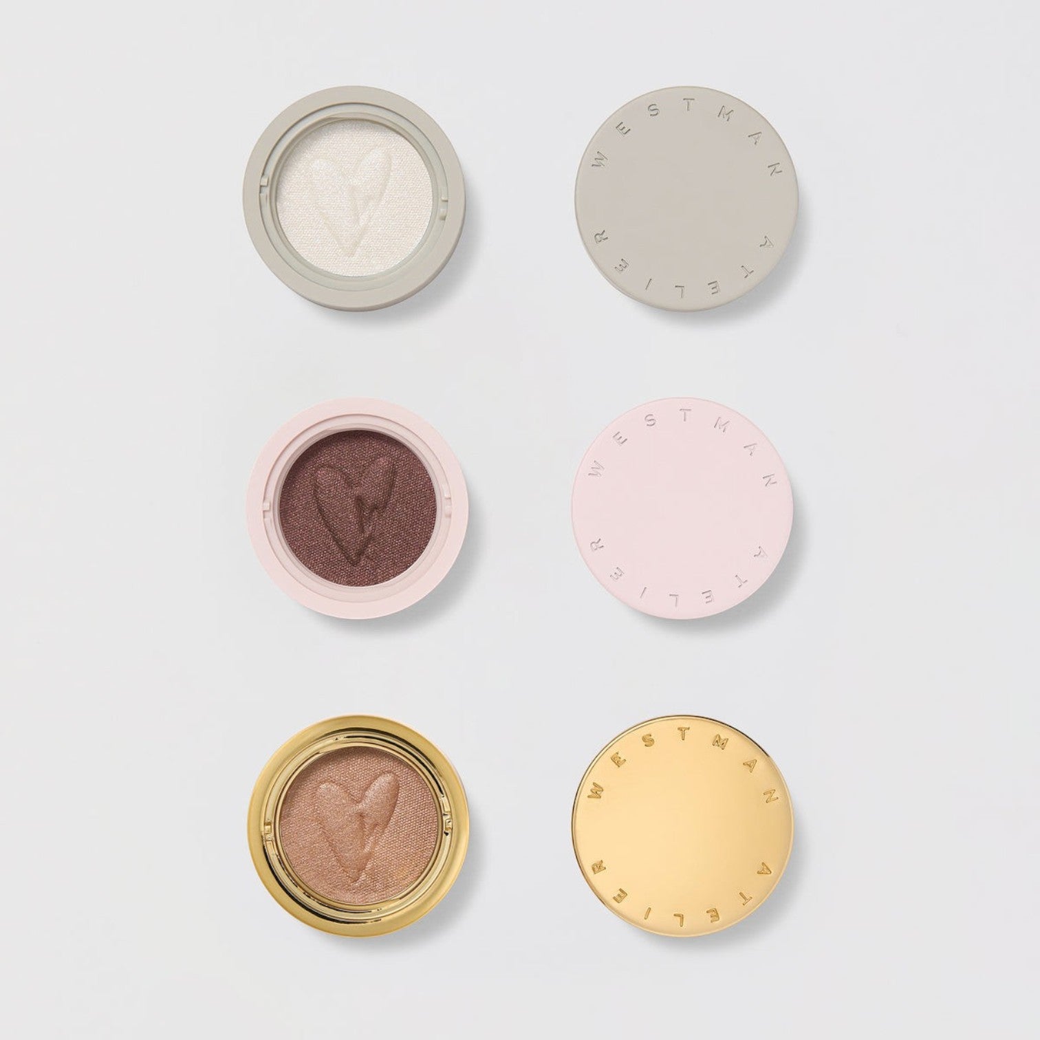 Shop Rescue Spa Eye Pods Les Jours trio featuring Neige, Chocolat, and Tabac cream-powder eyeshadows in magnetic pods.