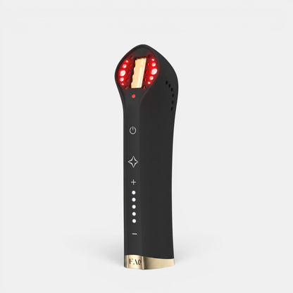 Shop Rescue Spa FAQ 502 cordless red light therapy device with LED indicators and ergonomic black handle
