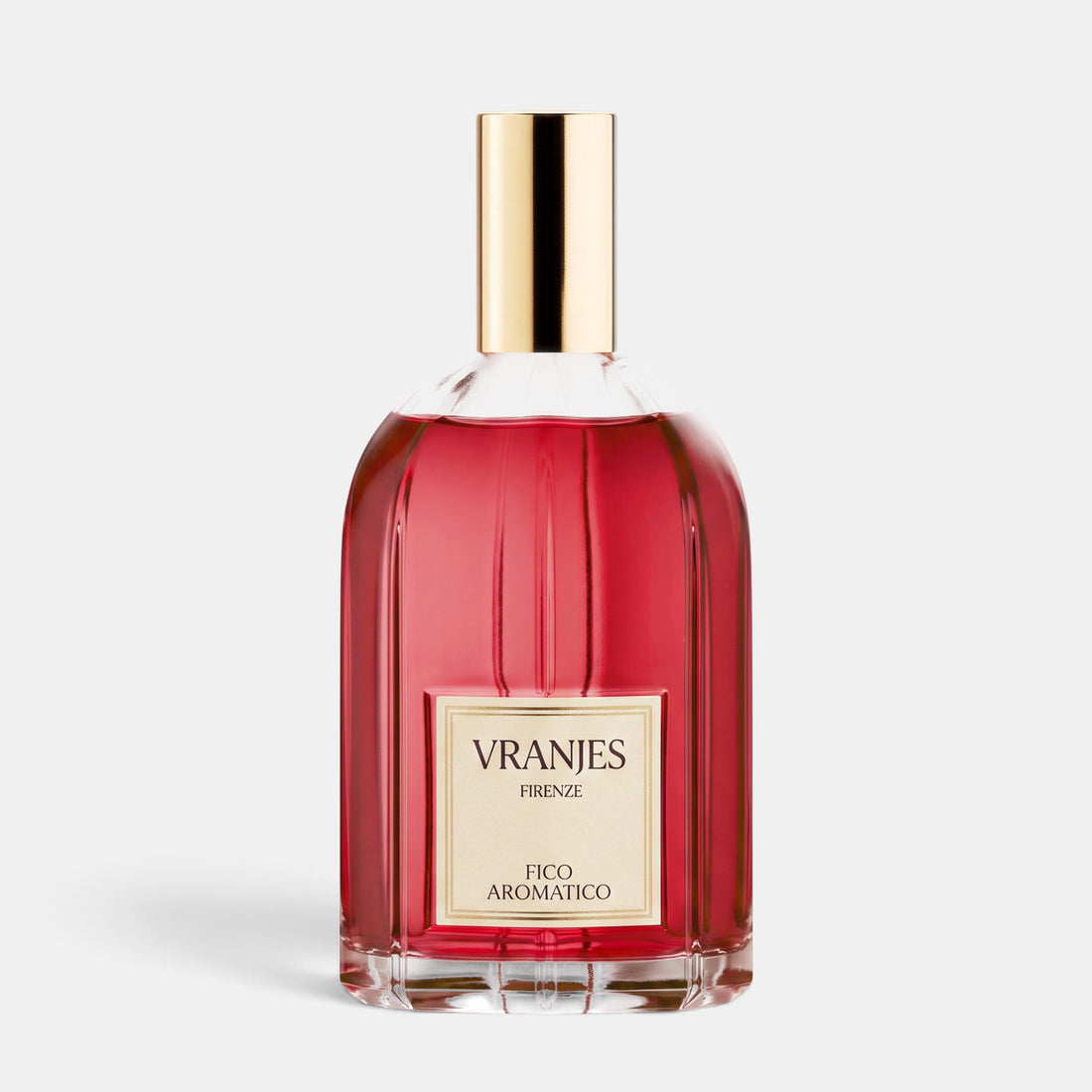 Shop Rescue Spa Fico Aromatico room spray in a clear glass bottle with red liquid and a gold cap.