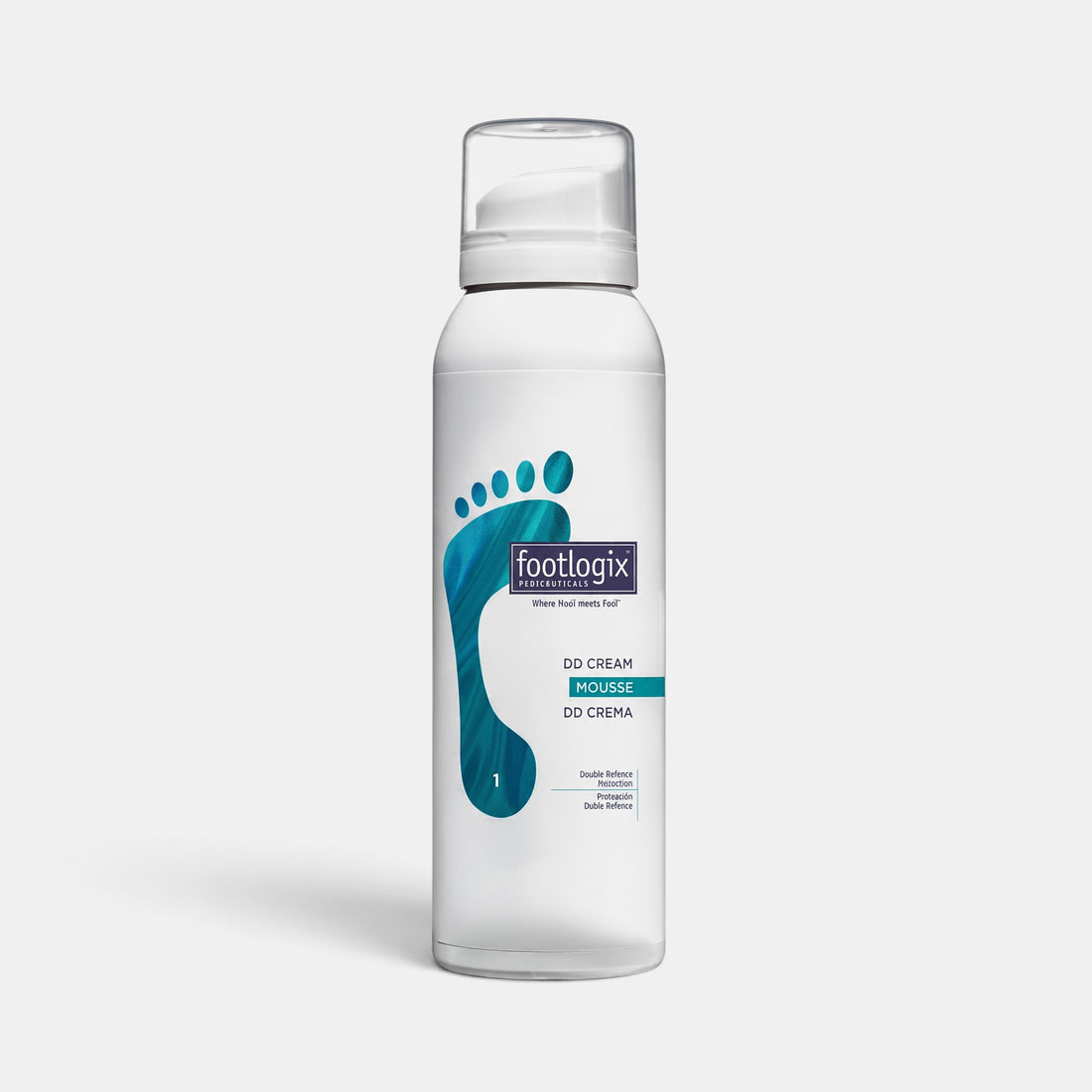 Shop Rescue Spa Footlogix DD Cream Mousse in a white 125ml bottle for hydrating and restoring dry, sensitive skin.