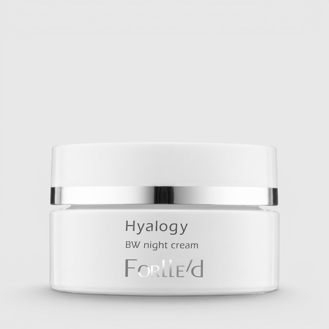 Shop Rescue Spa Forlle’d Hyalogy BW Night Cream in a white 50g jar for brightening and evening skin tone.