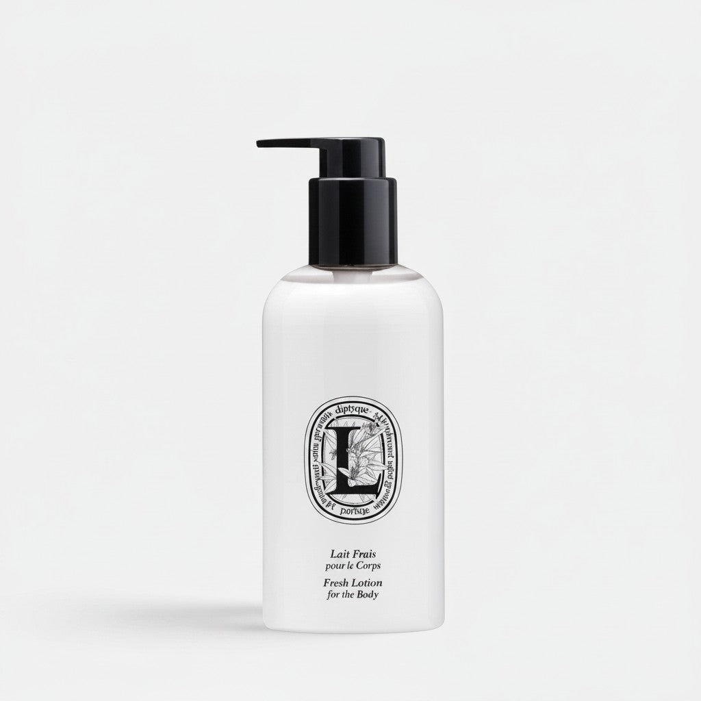 Shop Rescue Spa fresh body lotion in a 250ml white bottle with a black pump dispenser and orange blossom label
