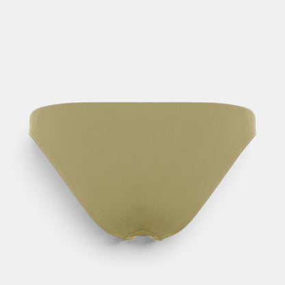 Shop Rescue Spa Fripon bikini bottoms in olive green with full coverage and a high-cut leg design.