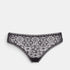 Shop Rescue Spa Frivole black floral lace tanga with detailed trim on the waistband and thighs