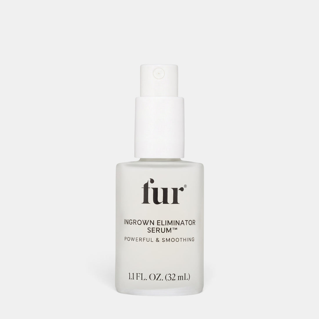 Shop Rescue Spa Fur Ingrown Eliminator Serum in a frosted glass bottle with a white pump dispenser.