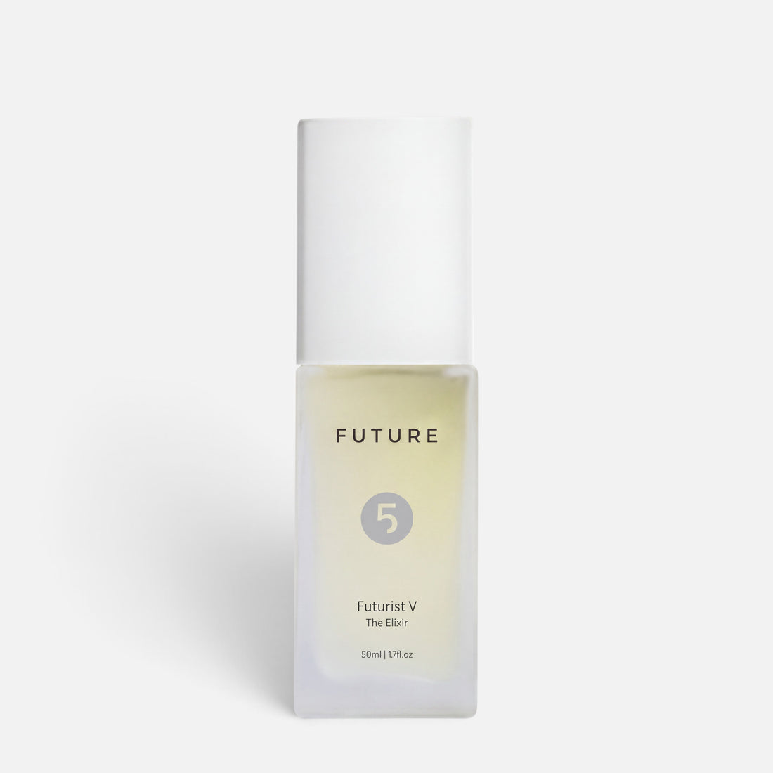 Shop Rescue Spa Futurist V The Elixir anti-aging serum in a frosted glass bottle with a white cap.