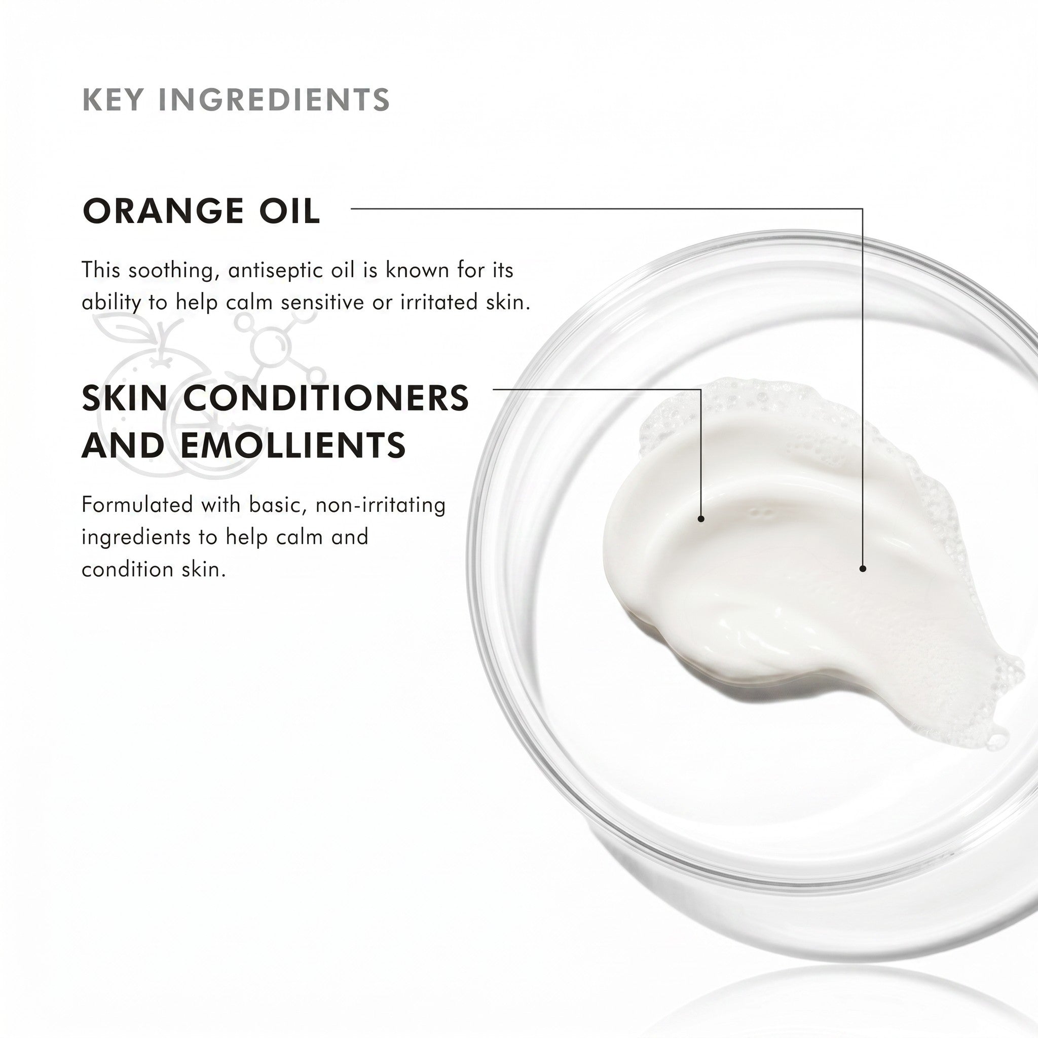 Shop Rescue Spa Gentle Cleanser creamy white texture with orange oil and skin conditioners for sensitive skin