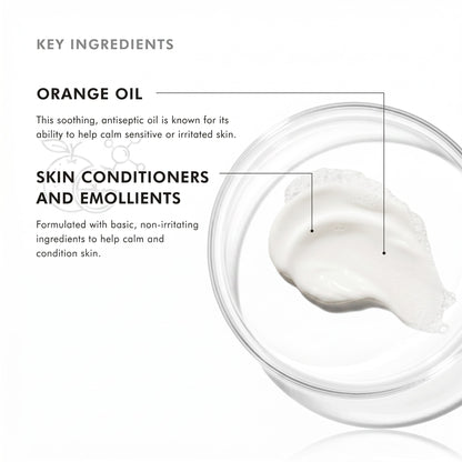 Shop Rescue Spa Gentle Cleanser creamy white texture with orange oil and skin conditioners for sensitive skin