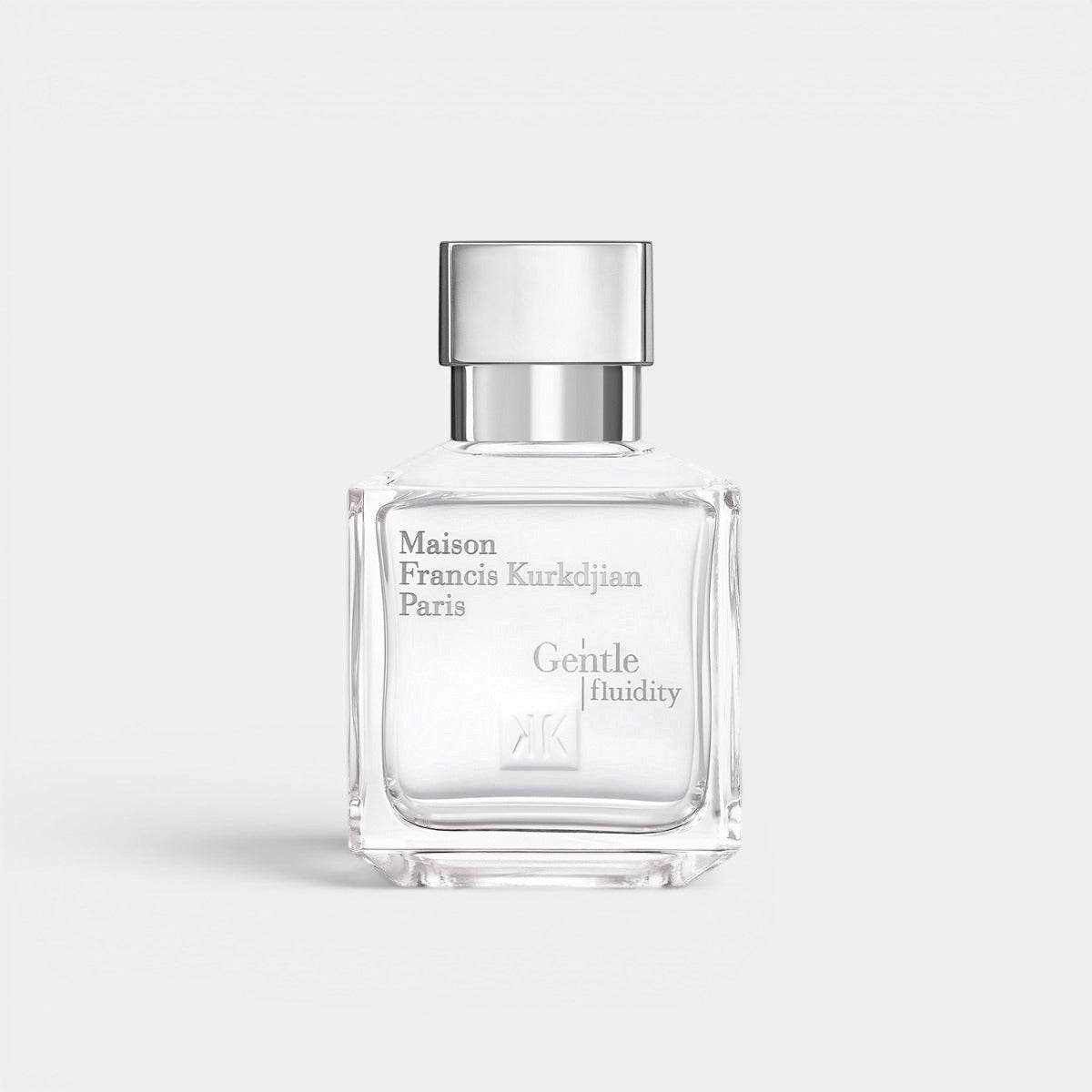 Shop Rescue Spa Maison Francis Kurkdjian Gentle Fluidity Silver Eau De Parfum bottle with silver cap. Aromatic woody scent.