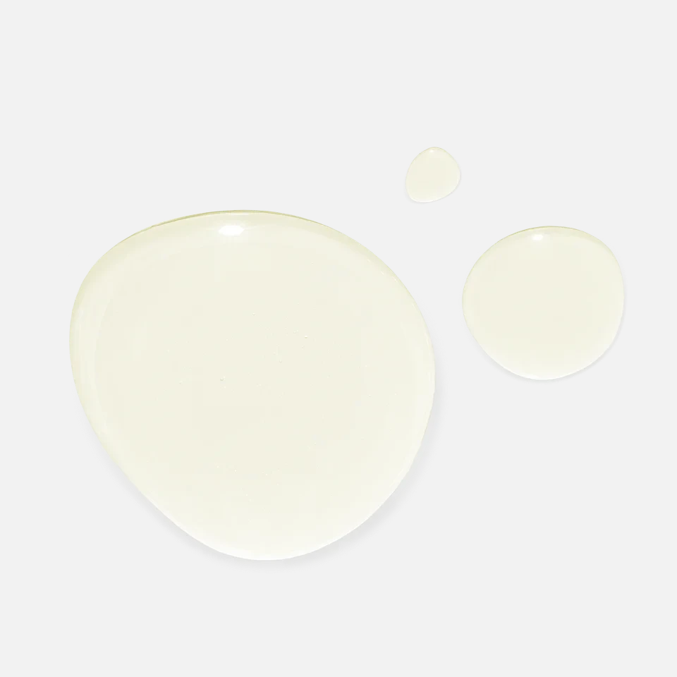 Shop Rescue Spa The Geranium Rose Body Oil texture showing a clear, lightweight, silky botanical oil drop