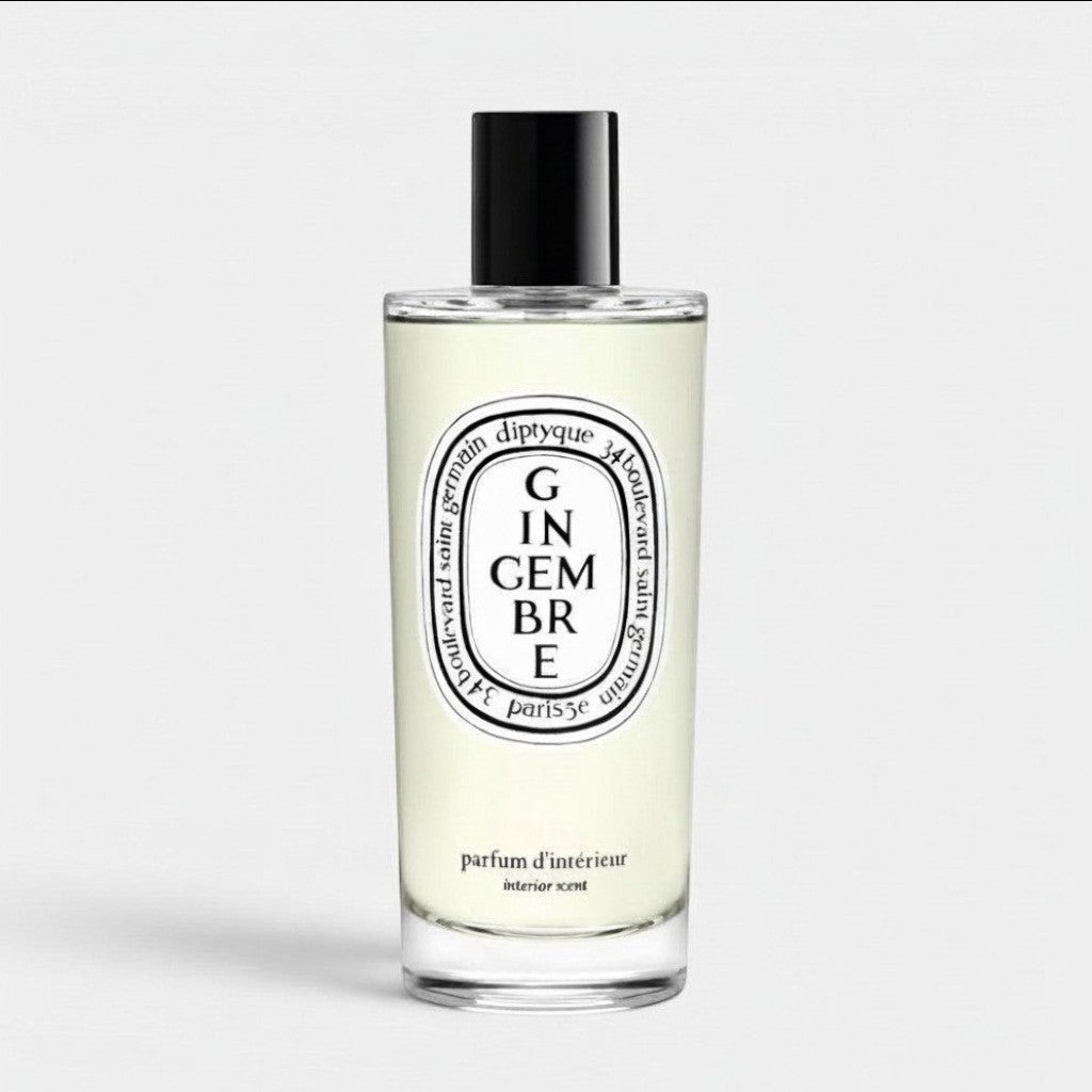 Shop Rescue Spa Gingembre ginger room spray in a clear 150ml glass bottle with a black cap and white oval label.