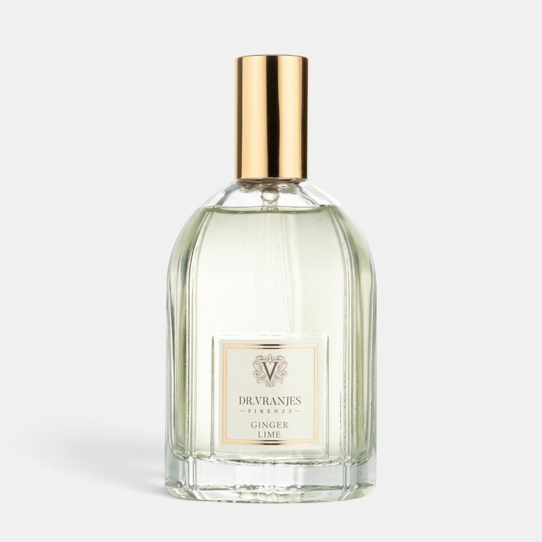 Shop Rescue Spa Dr. Vranjes Ginger Lime room spray in a clear glass bottle with a gold cap.