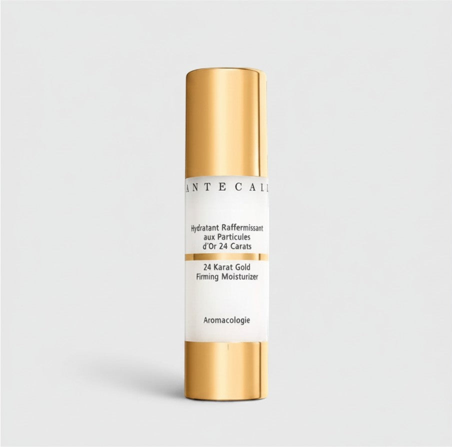 Shop Rescue Spa 24 Karat Gold Firming Moisturizer in a sleek white and gold pump bottle for mature skin