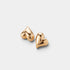 Shop Rescue Spa asymmetrical heart button earrings in high-polish 14k gold-dipped brass on a white background.