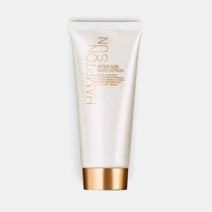 Shop Rescue Spa Hampton Sun After Sun Body Lotion in a white squeeze tube with a metallic gold cap.
