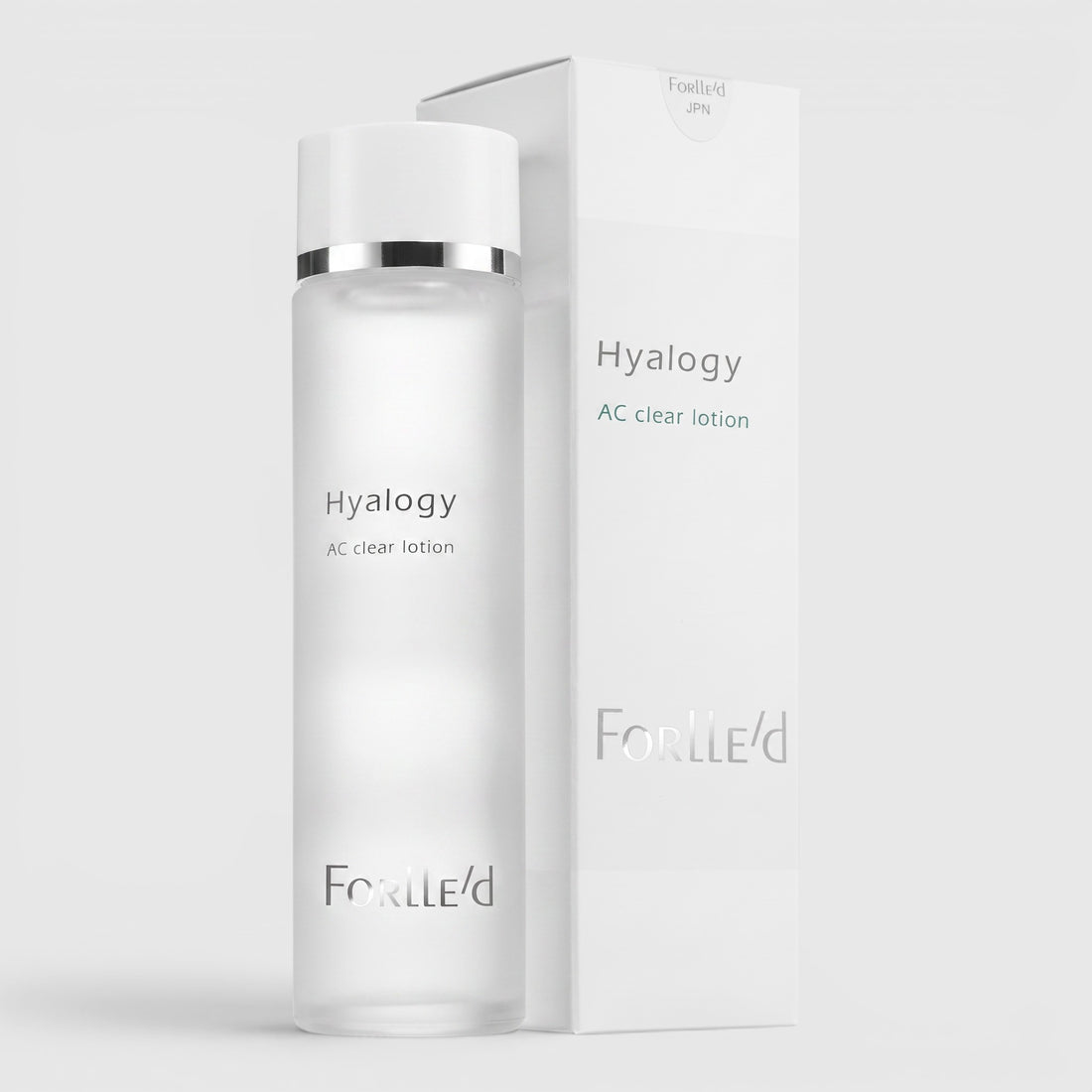 Shop Rescue Spa Hyalogy AC Clear Lotion in a frosted glass bottle with its white product box for oily skin.