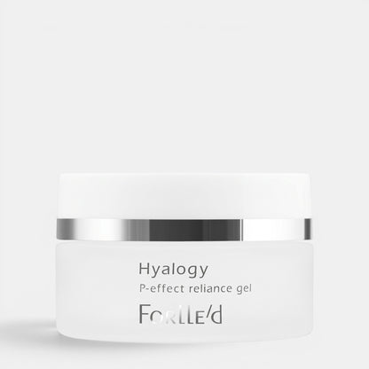 Shop Rescue Spa Hyalogy P-effect Reliance Gel hydrating face moisturizer in a white frosted jar with silver trim.