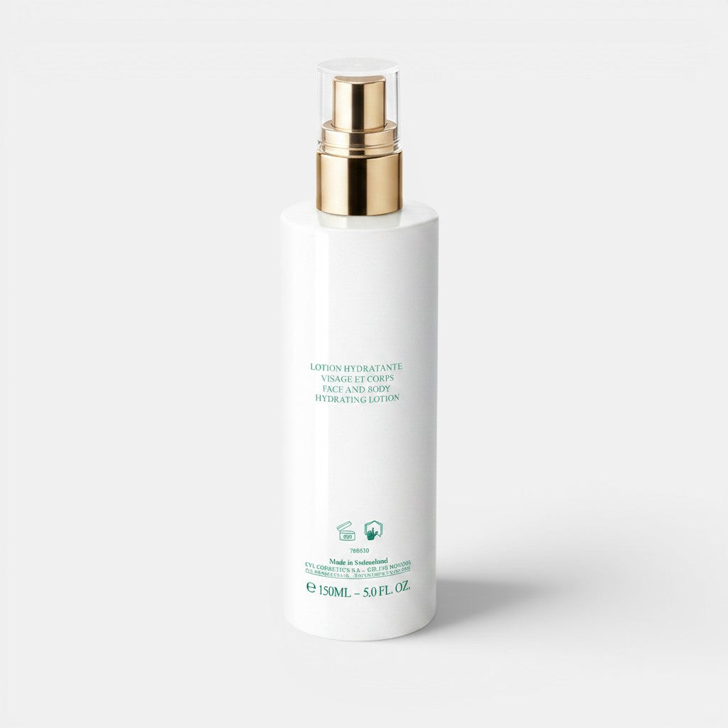 Shop Rescue Spa hydrating face and body lotion in a white 150ml spray bottle with a gold pump dispenser